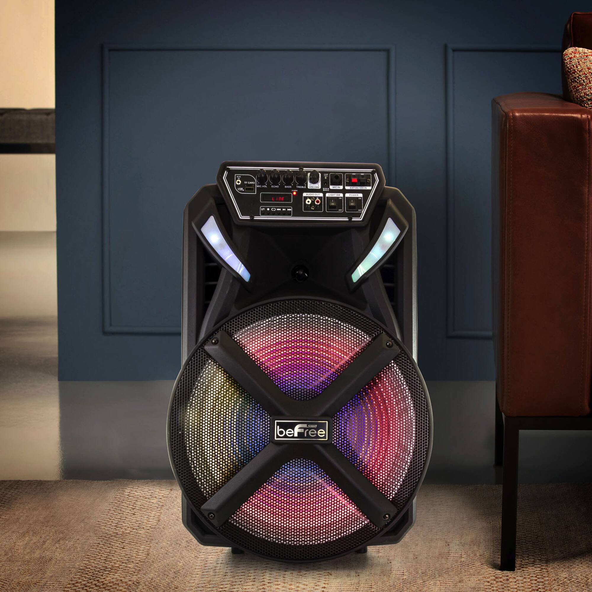 beFree Sound 15" Bluetooth Portable Rechargeable Party Speaker